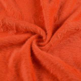 Ангора длинноворсовая трикотаж оранжевая яркая ш.130