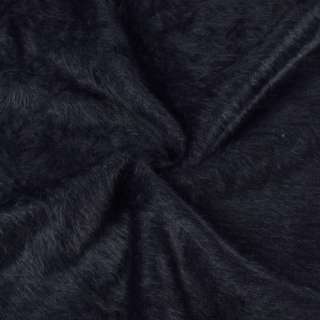 Ангора длинноворсовая трикотаж сине-черная плотная ш.135