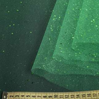 Фатин жесткий с блестками зеленый яркий ш.160