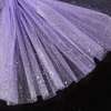 Фатин жесткий с блестками серебристыми сиреневый ш.160