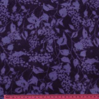Флис фиолетовый, сиреневые цветы, ш.173