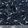 Креп-шифон синий темный в белые чайки ш.150