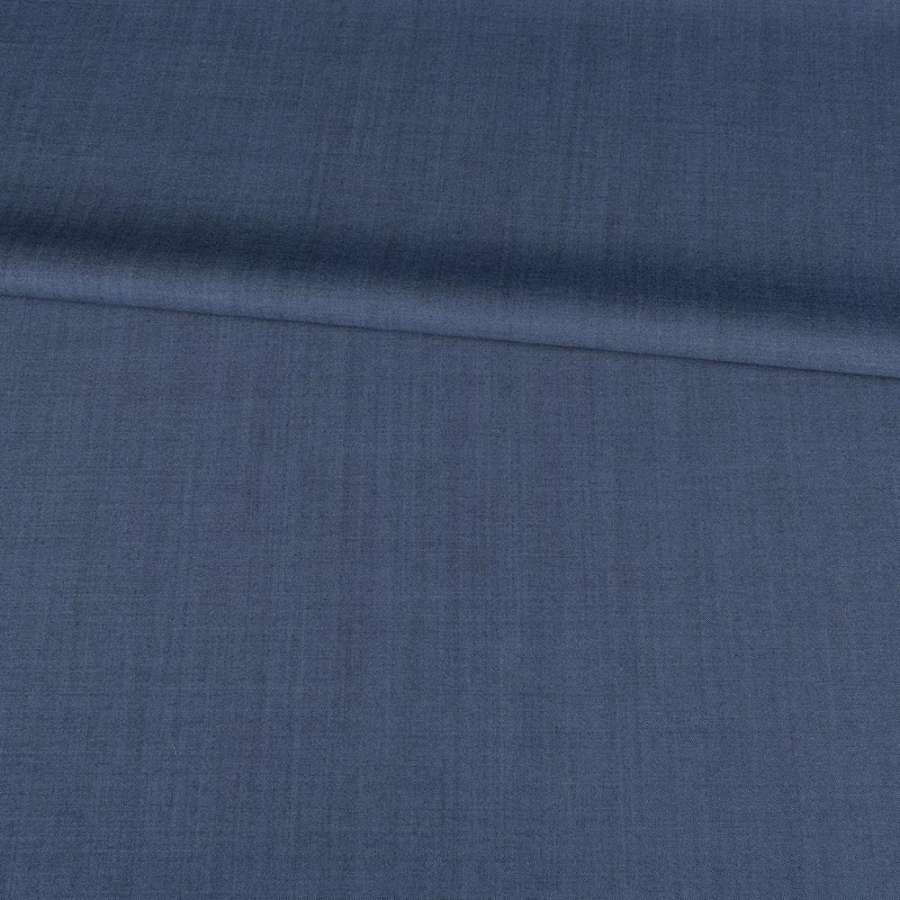 Шерсть костюмна з шовком стрейч сіро-синя, ш.155