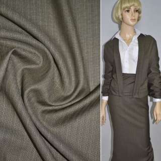 Шерсть костюмна з шовком в смужку коричнева світла HUGO BOSS, ш.155