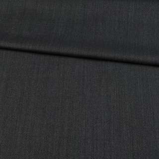 Шерсть костюмна з шовком в точку чорно-сіра, ш.152