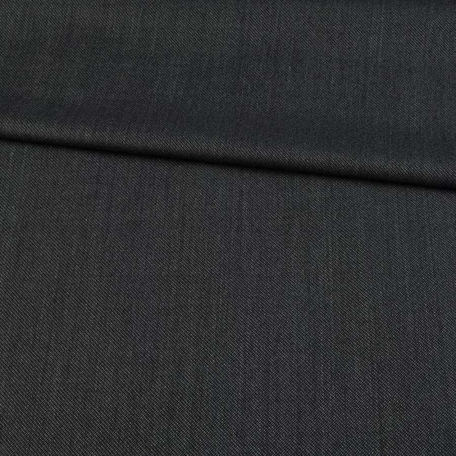Шерсть костюмная с шелком в точку черно-серая, ш.152