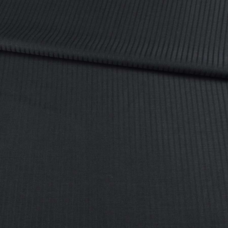 Шерсть костюмная в полоску черную серая темная, ш.150