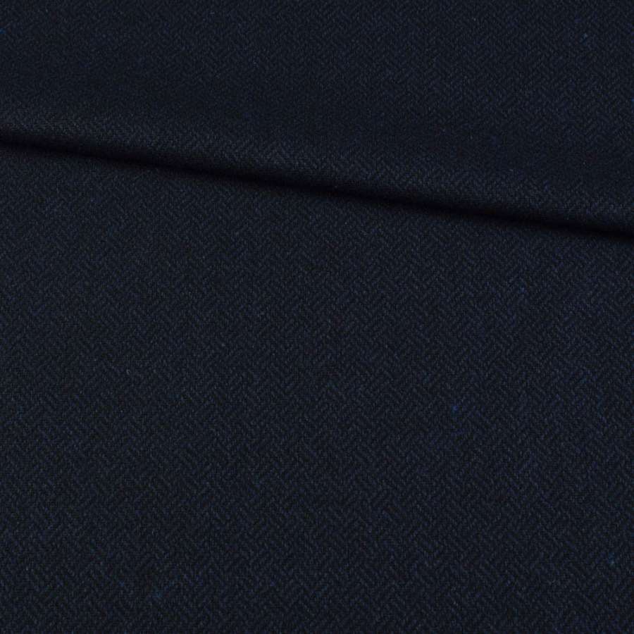 Полушерсть костюмная ромбы сине-черная, ш.157