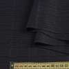 Шерсть костюмна жакардова в сірі прямокутники чорна, ш.158