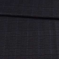 Шерсть костюмна жакардова в сірі прямокутники чорна, ш.158