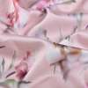 Коттон сатин бледно-розовый в розовые, коричневые тюльпаны ш.141