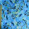 Коттон голубой, сине-голубые цветы, ш.140