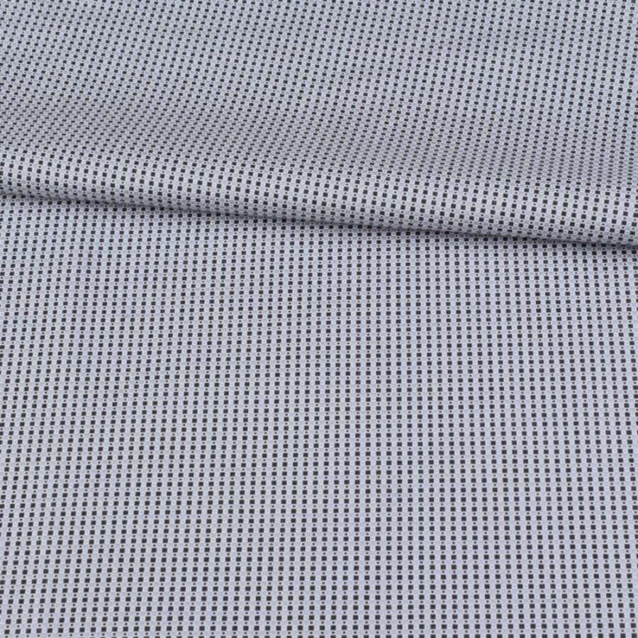 Котон жакардовий білий в сірі квадратики ш.150
