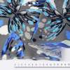 Льон сірий, блакитні, сині метелики, кольорові плями, ш.138