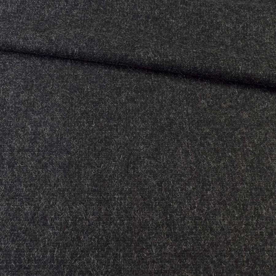 Шерсть пальтовая черная с серыми штрихами, ш.151