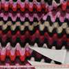 Ткань плащевая GERRY WEBER стрейч водоотталкивающая, красные, розовые зигзаги на черном фоне, ш.148
