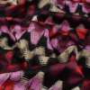 Ткань плащевая GERRY WEBER стрейч водоотталкивающая, красные, розовые зигзаги на черном фоне, ш.148