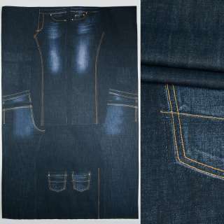 Ткань плащевая, принт синие джинсы, раппорт 210см, ш.145