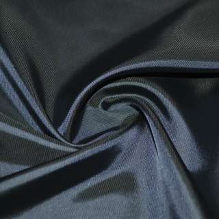 Віскоза підкладкова чорна з синім відтінком в дрібний рубчик, ш.140