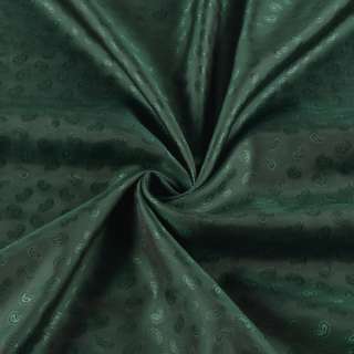Вискоза подкладочная зеленая темная в жаккардовые огурцы,ш.140