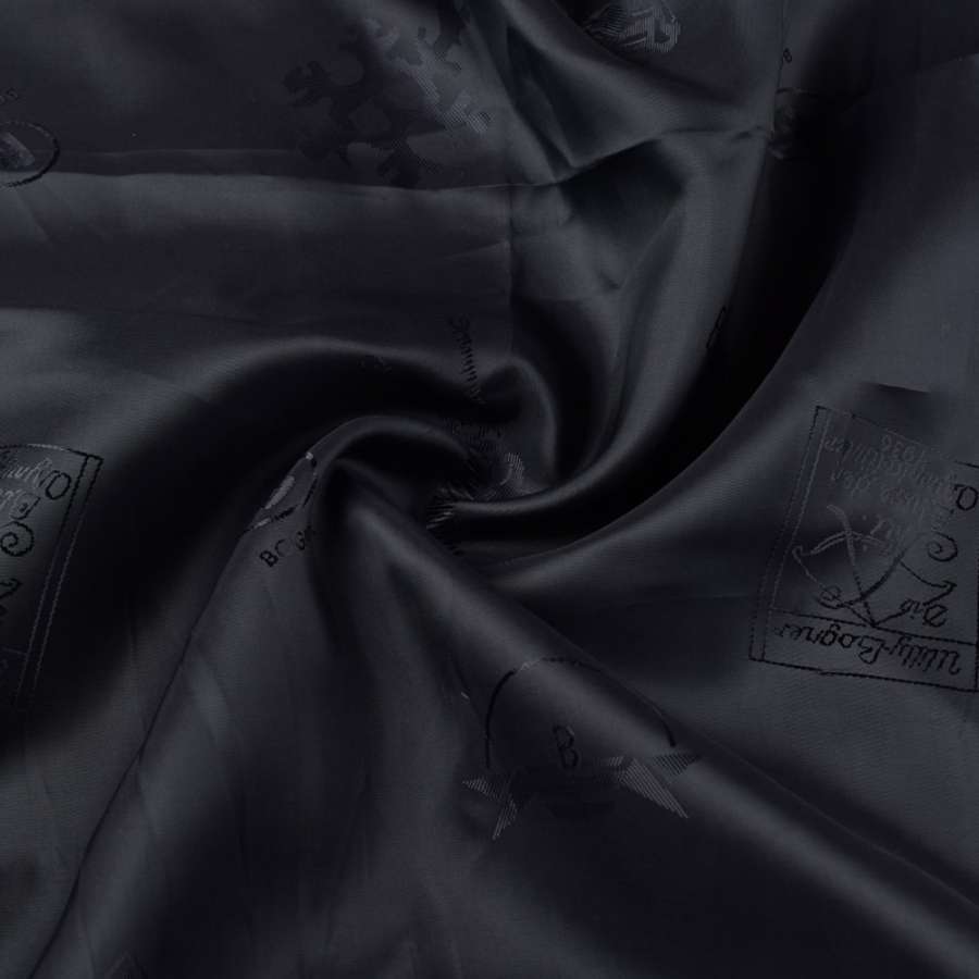 Віскоза підкладкова жаккардовая синя темна ВІЛЛІ БОГНЕР ш.140