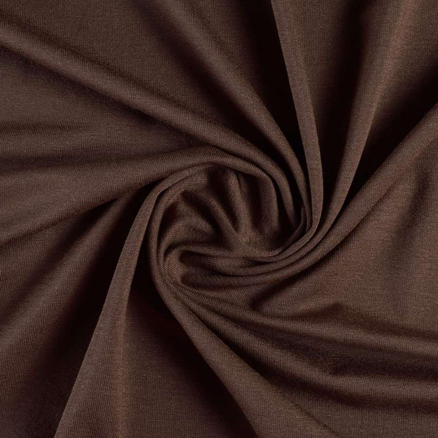 Трикотаж віскозний з еластаном коричневий темний ш.155