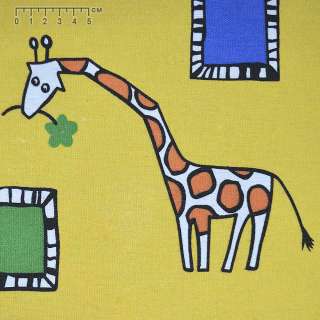 Деко коттон жирафы, желтый, ш.150