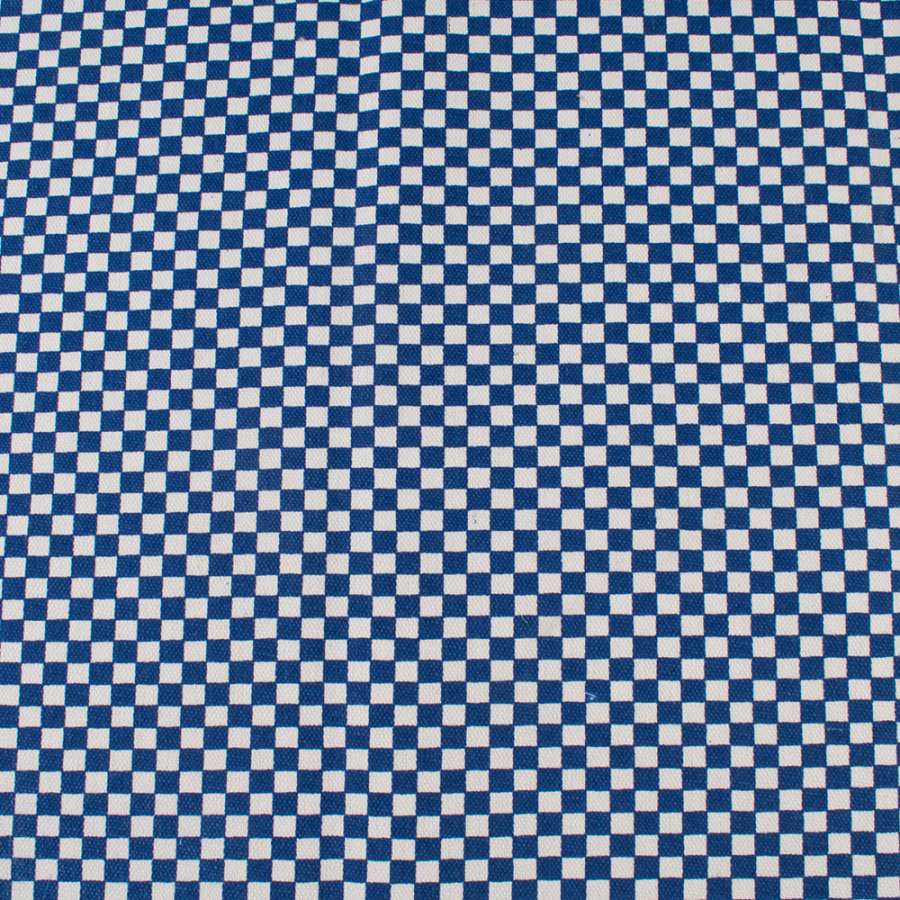 Деко котон шахматка 6мм синьо-біла, ш.150