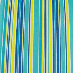 Деко коттон полоски желто-голубые, сине-белые, ш.150