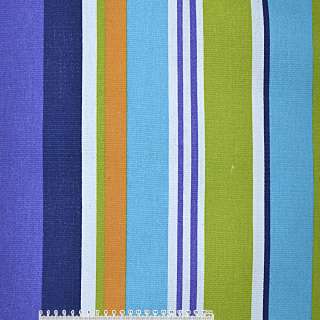 Деко коттон полоски широкие фиолетовые, сине-голубые, желто-белые, ш.150