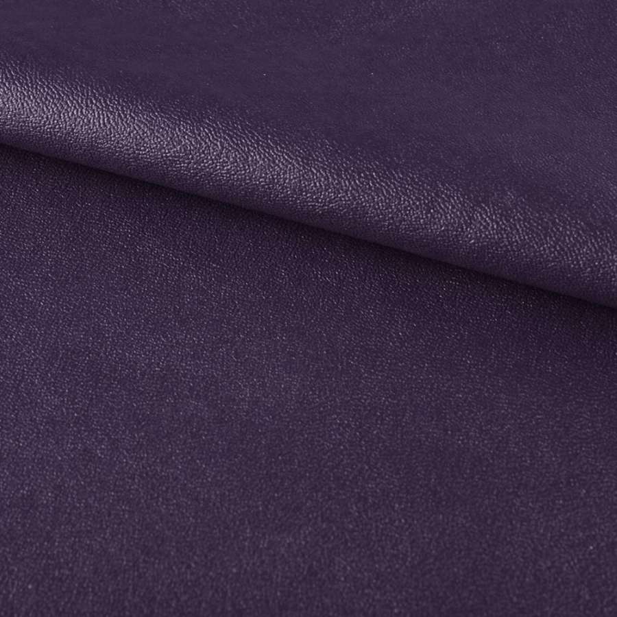 Кожа искусственная на флисе темно-фиолетовая ш.140