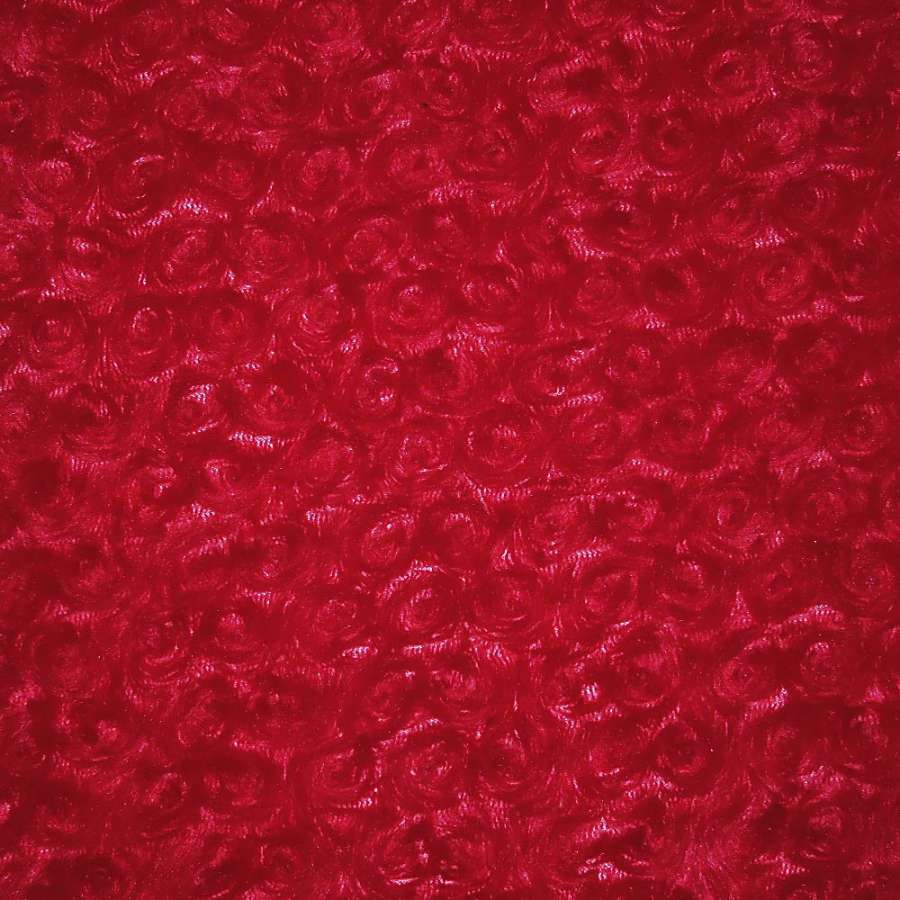 Хутро штучне червоне з трояндочками ш.205
