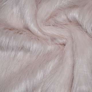 Мех искусственный длинноворсовый бледно-розовый ш.170