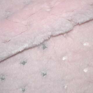 Мех искусственный коротковорсовый бледно-розовый "ромбы" ш.150
