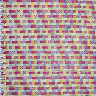 Рогожка из целлюлозы на флизелине с цветным переплетением: малиново-бежевая, ш.150