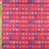ПВХ тканина Оксфорд 600 D рожевий в різнокольорові квадрати з буквами ш.153