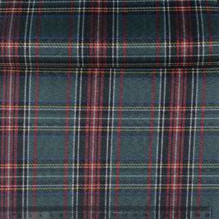 Ткань ПВХ зеленая в красно-желтую клетку, ш.150