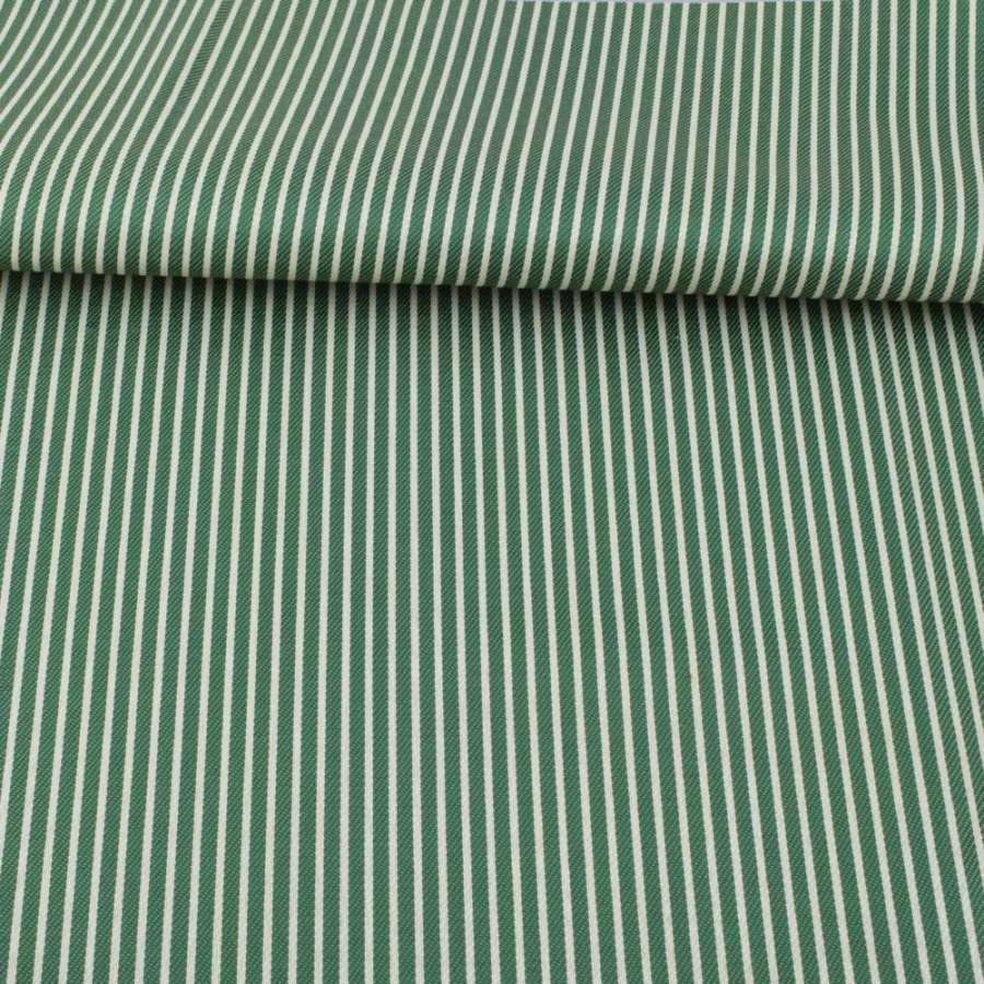 Тканина ПВХ зелена в білу смужку, ш.150