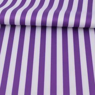 Ткань ПВХ бело-фиолетовая полоска, ш.150