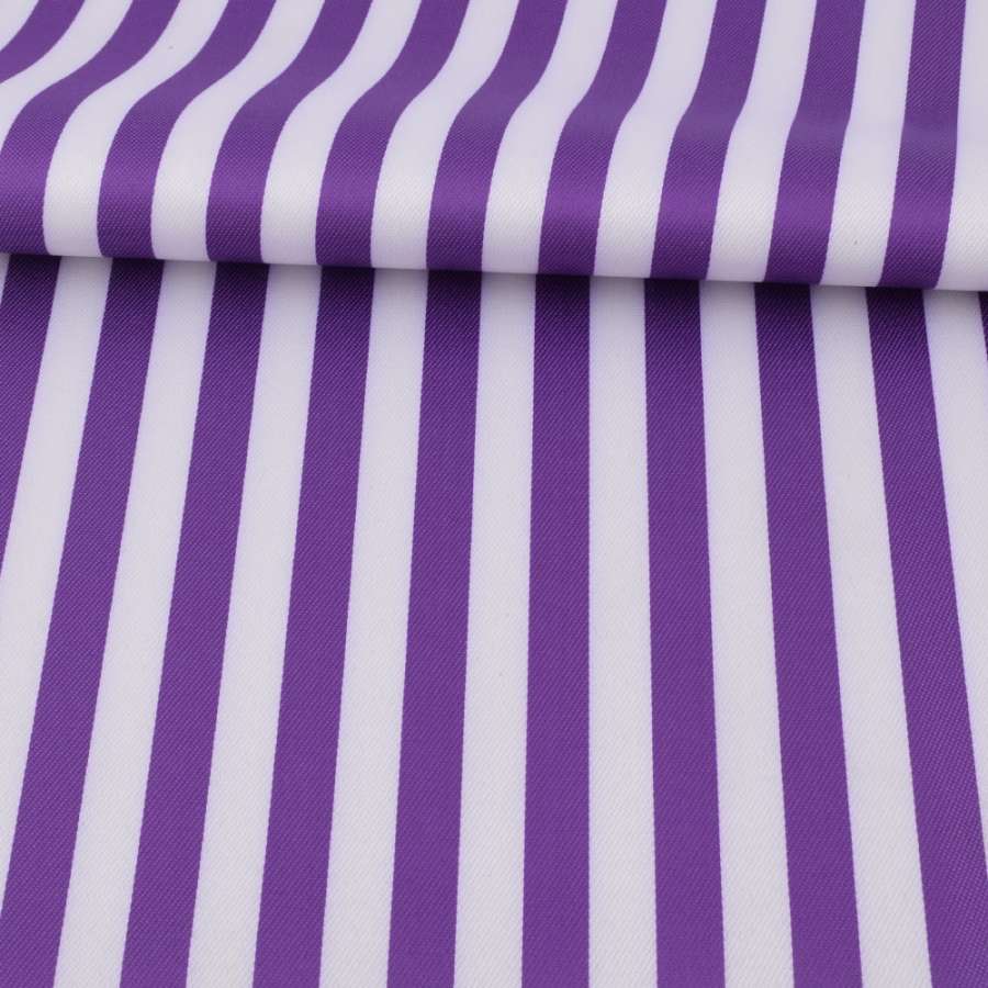 Тканина ПВХ біло-фіолетова смужка, ш.150