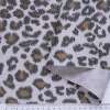 Ткань ПВХ серая, черно-бежевый принт леопард, ш.150