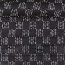 Ткань ПВХ черная клетка шахматка штрихи, ш.150
