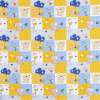Бязь набивная желто-голубые квадраты BABY игрушки, ш.220