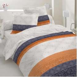 Бязь набивная бежевый узор, оранжевая, темно-серая кайма, ш.220