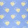 Бязь набивна синьо-блакитна, жовті сердечки, ш.220