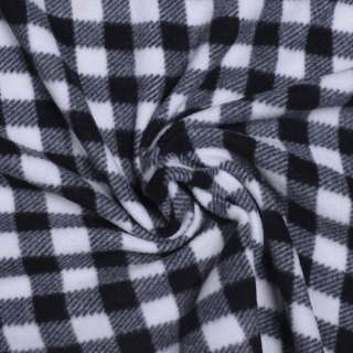 Флис клетка черно-белая (уценка) ш.100
