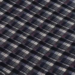 Трикотаж в косую клетку красно-синюю на молочном фоне (уценка) ш.170