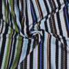 Трикотаж в разноцветные полоски зеленые, голубые, черно-белые (уценка) ш.160