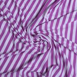 Трикотаж с вискозой в полоски 9мм белые и сиреневые (уценка) ш.177