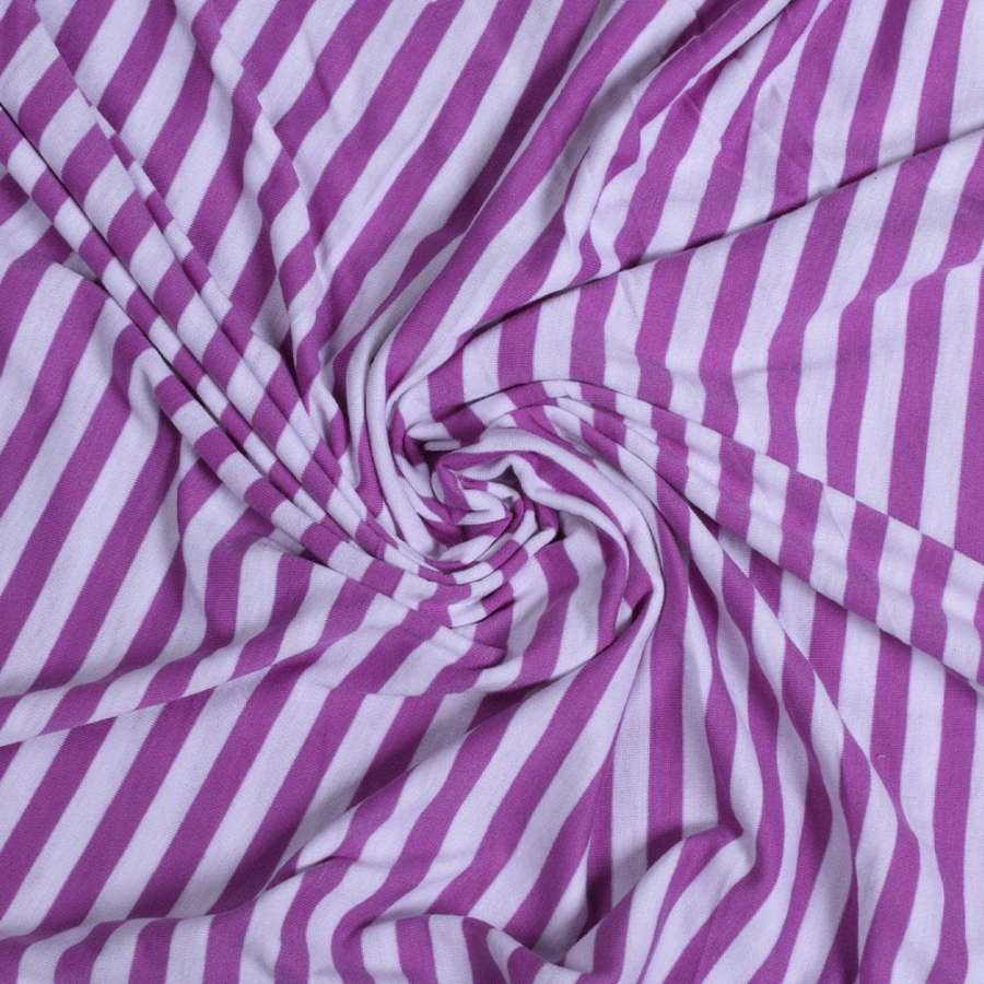 Трикотаж с вискозой в полоски 9мм белые и сиреневые (уценка) ш.177